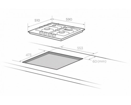 Варочная поверхность Midea MG684TGB черный (стекло)