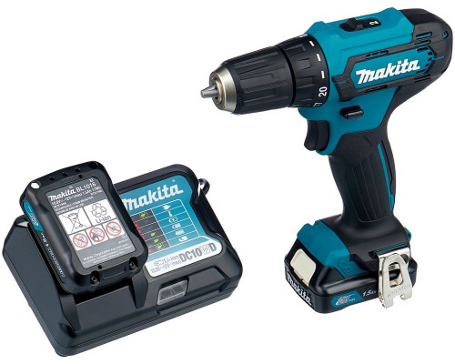 Аккумуляторная дрель-шуруповерт Makita DF333DWYE, 12 В, 1.5 А·ч х2, кейс