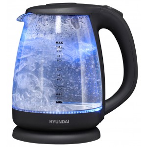 Чайник HYUNDAI HYK-G3003 черный стекло