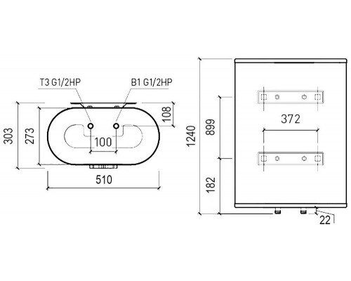 Водонагреватель накопительный THERMEX Ceramik 100 V белый (плоский)