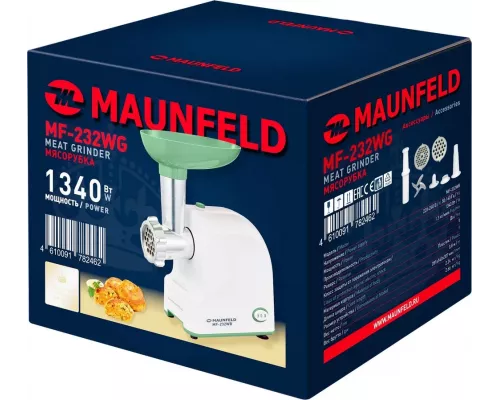 Мясорубка MAUNFELD MF-232WG белый/зеленый