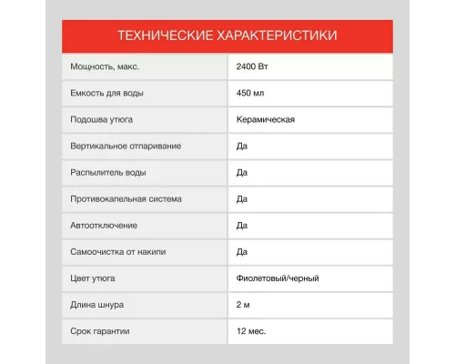 Утюг StarWind SIR7927 фиолетовый/черный