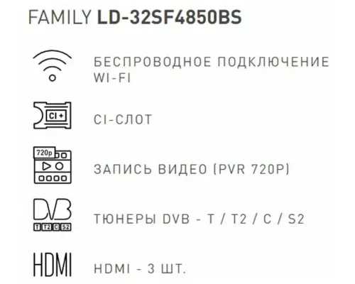 Телевизор VEKTA LD-32SF4850BS