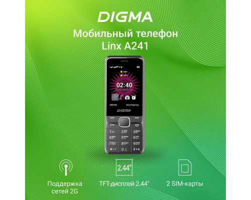 Мобильный телефон DIGMA A241 Linx 32Mb черный Мобильный телефон DIGMA A241 Linx 32Mb черный