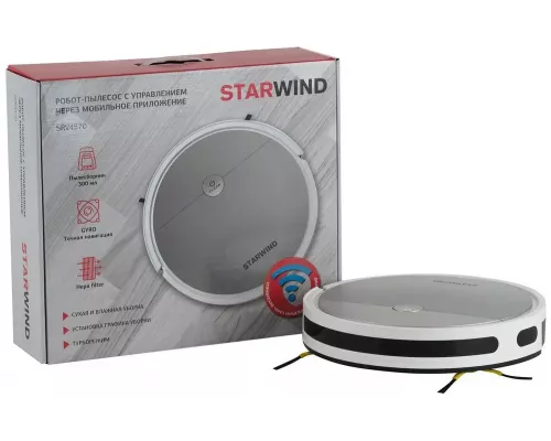 Робот-пылесос StarWind SRV4570 15Вт серебристый/белый