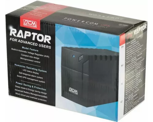 ИБП POWERCOM Raptor RPT-1000A EURO 600Вт 1000ВА черный