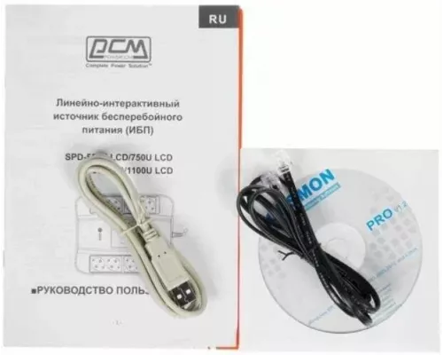 ИБП POWERCOM Spider SPD-1100U LCD 605Вт 1100ВА черный
