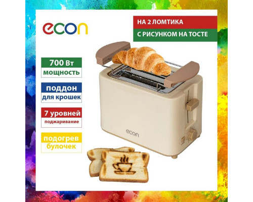 Тостер ECON ECO-249TS vanilla Тостер ECON ECO-249TS vanilla