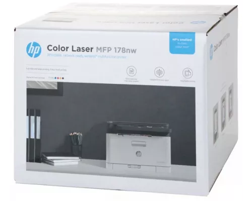 МФУ лазерное HP Color 178nw (4ZB96A), принтер/сканер/копир, A4 WiFi белый/серый