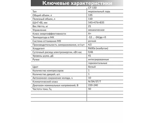 Морозильный ларь NORDFROST CF 150