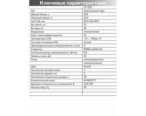 Морозильный ларь NORDFROST CF 250