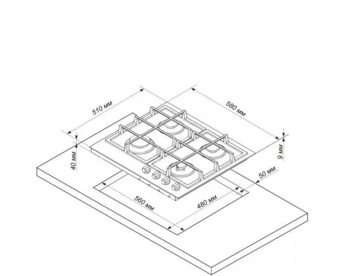 Варочная поверхность De Luxe GG4_750229F-060 Варочная поверхность De Luxe GG4_750229F-060