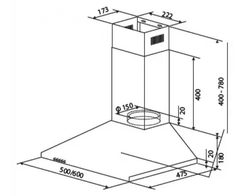 Вытяжка HOMSair DELTA 60 Белый
