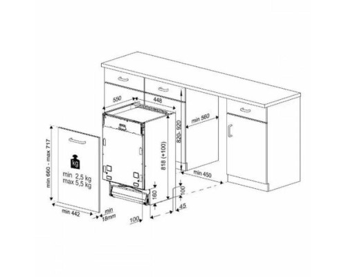 Встраиваемая посудомоечная машина INDESIT DIS 1C69 B