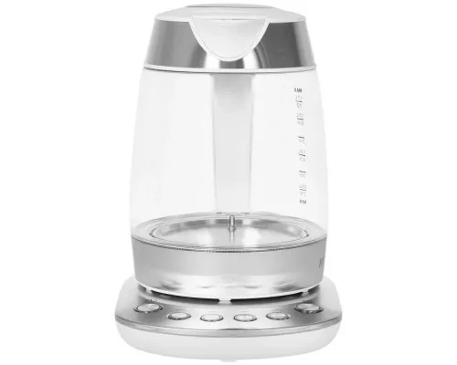 Чайник Hyundai HYK-G4033 белый/серебристый стекло