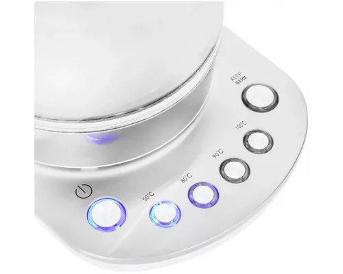 Чайник Hyundai HYK-G4033 белый/серебристый стекло