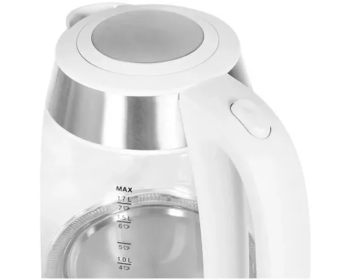 Чайник Hyundai HYK-G4033 белый/серебристый стекло