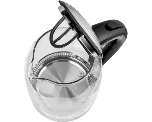 Чайник MAUNFELD MGK-614BK серебристый/черный стекло