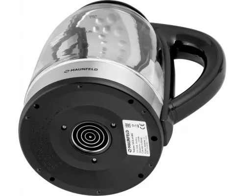 Чайник MAUNFELD MGK-614BK серебристый/черный стекло