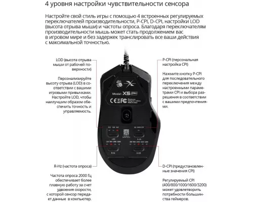 Игровая мышь A4Tech Bloody X5 Pro черный