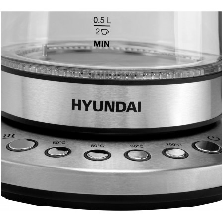 Чайник Hyundai HYK-G3026 серебристый/черный