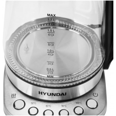 Чайник Hyundai HYK-G3026 серебристый/черный
