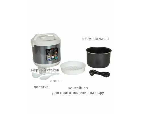 Мультиварка JVC JK-MC509 серебристый/белый Мультиварка JVC JK-MC509 серебристый/белый
