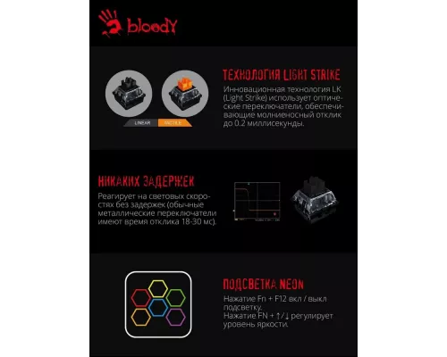 Клавиатура A4Tech Bloody B760 серый