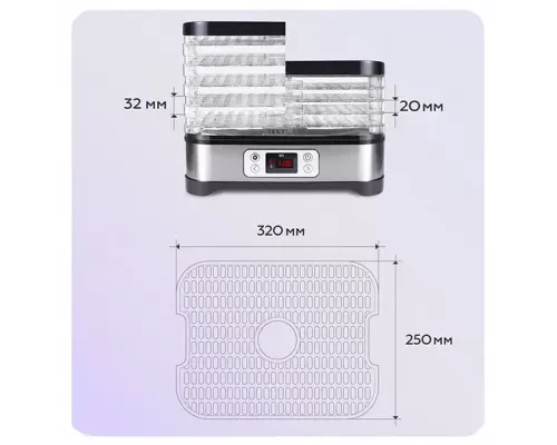 Сушилка для овощей и фруктов BQ FD1001 черный-стальной