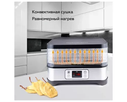 Сушилка для овощей и фруктов BQ FD1001 черный-стальной