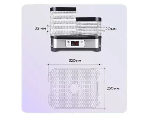 Сушилка для овощей и фруктов BQ FD1001 черный-стальной