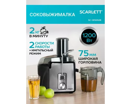 Соковыжималка Scarlett SC-JE50S28 серебристый