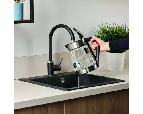 Чайник Scarlett SC-EK27G55 черный/серебристый