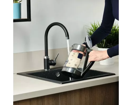 Чайник Scarlett SC-EK27G55 черный/серебристый