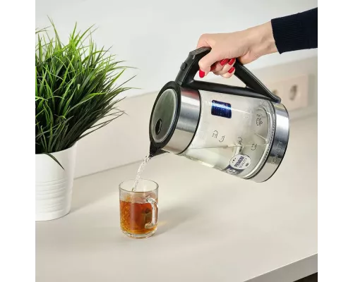 Чайник Scarlett SC-EK27G55 черный/серебристый