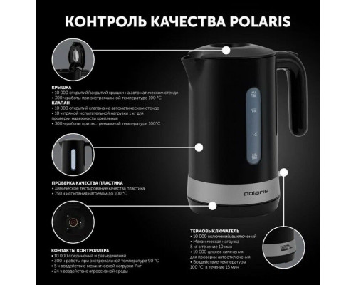 Чайник POLARIS PWK 1803C пластик Черный