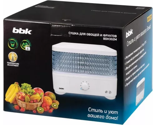 Сушилка для овощей и фруктов BBK BDH302M белый