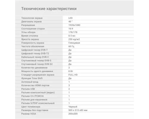 Телевизор DIGMA DM-LED40MBB21