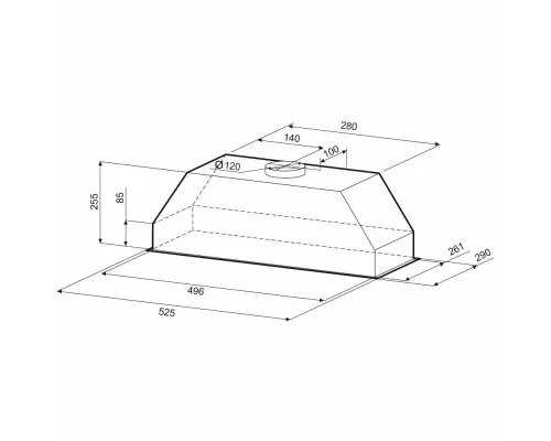 Встраиваемая вытяжка KRONA RUNA 600 inox S
