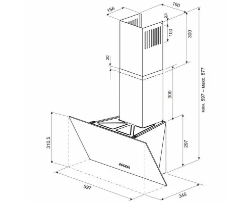Вытяжка KRONA HELGA 500 black PB