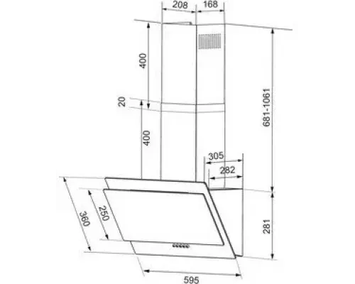 Вытяжка KRONA VENERA 600 black S