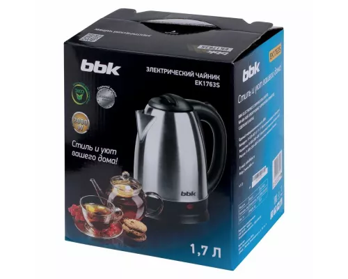 Чайник BBK EK1763S нержавеющая сталь/черный