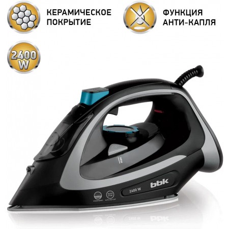 Утюг BBK ISE-2405 черный/серебро