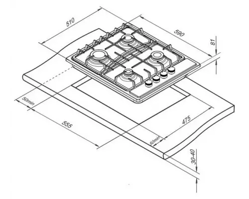Варочная поверхность DARINA T1 BGM 341 12 X