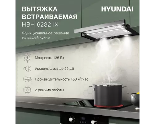 Встраиваемая вытяжка Hyundai HBH 6232 IX