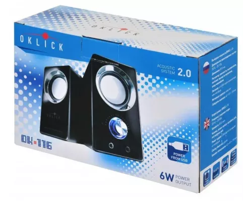 Акустическая система OKLICK OK-116 2.0 черный