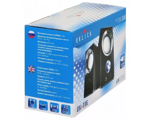 Акустическая система OKLICK OK-116 2.0 черный
