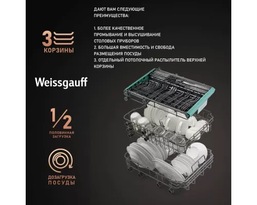 Встраиваемая посудомоечная машина Weissgauff BDW 4150 Touch DC