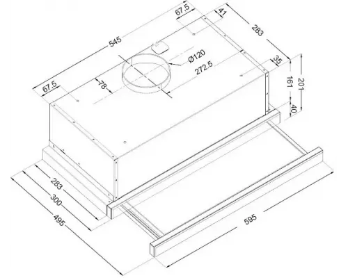 Встраиваемая вытяжка Evelux TEL 60 B