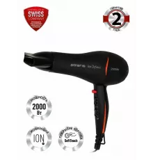 Фен Polaris PHD 2038Ti черный